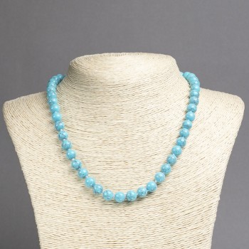 Collar de cuentas «Turquesa» (artificial) bolas lisas, diámetro 8 mm, longitud 45 cm+