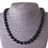 Collares de aventurina sintética «Arena Azul Noche de El Cairo», bolas lisas de 8 mm, longitud ±45 cm