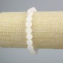 Pulsera de cristal de roca facetado en forma de moneda, diámetro 8,5 mm, longitud 18 cm, elástica
