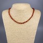 Collar de cornalina natural en forma de moneda facetada, diámetro 6×5 mm, longitud 49 cm
