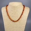 Collar de cuentas de cornalina, piedra natural, cuentas facetadas de 8 mm, longitud 49 cm ±