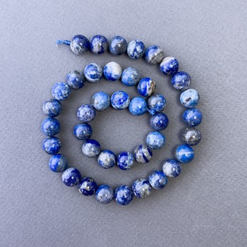 Cuentas de lapislázuli naturales, bolas lisas, diámetro 10,5 mm ±, longitud 39 cm ±