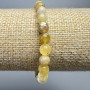 Pulsera de opalo amarillo, bolas lisas, diámetro 6,5 mm, longitud 18 cm +/- (elástica)