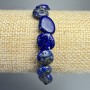 Pulsera de lapislázuli, piedra natural, cuentas redondas 10x12 mm, longitud 18 cm ± (elástico)