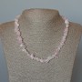 Collar de cuarzo rosa natural, cuentas en trozos, diámetro 8×4 mm, longitud 45 cm