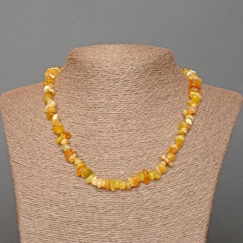 Collar de turquesa amarilla, piedra natural en trozos, diámetro 7x3 mm ±, longitud 47 cm